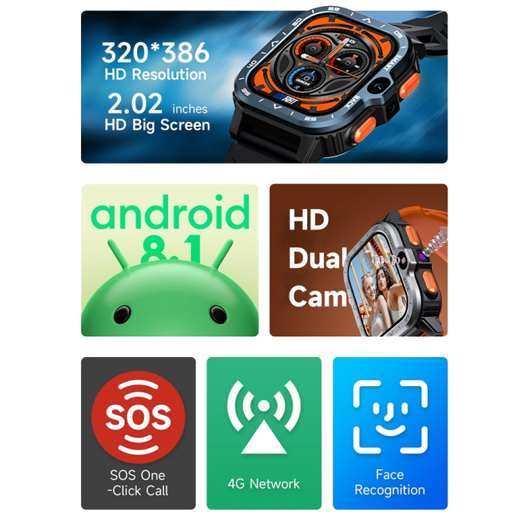 LOKMAT APPLLP 4 MAX 2.02-Inch Android 8.1 Full Network Wifi Card Bluetooth Smart Watch, 4G+64G(Silver), 4G+64G(Navy Blue) LOKMAT APPLLP 4 MAX 2.02-Inch Android 8.1 Full Network Wifi Card Bluetooth Smart Watch, 4G+64G(Silver), 4G+64G(Navy Blue)
